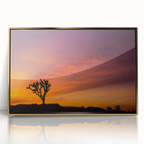 Mid-century modernist art of Joshua Tree, featuring earthy tones on a framed acrylic print.