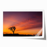 Joshua Tree landscape on rolled canvas with earthy tones, ideal for art wall dining room placement.