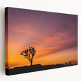 Joshua Tree landscape on large stretched canvas, featuring earthy tones, ideal for kitchen wall art.