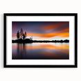 Extra large wall art featuring abstract art print of Lake Tahoe in vibrant colors on a textured canvas, framed in black.