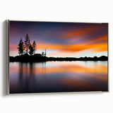 Landscape painting of Lake Tahoe on a framed canvas, featuring vibrant blue and green hues, ideal for living room decor.