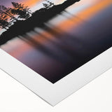 Art deco poster of Lake Tahoe with cool blue and green tones on rolled canvas, suitable for dining room wall art.