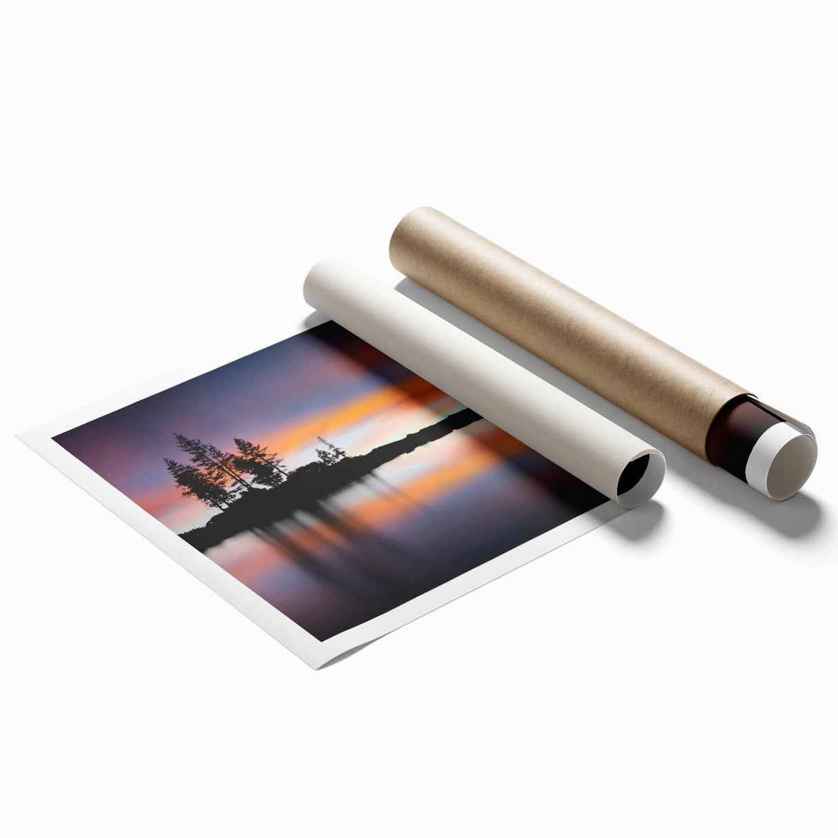 Extra large rolled print of Lake Tahoe with muted blue and green tones, ideal for classy bathroom wall art.