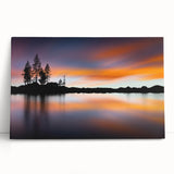 Black and white photograph of Lake Tahoe on a stretched canvas, suitable for kitchen or bedroom decor.