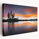 Large art of Lake Tahoe with vibrant blue and green hues on stretched canvas, ideal for kitchen wall art.