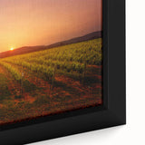 Textured black wall art featuring a vibrant depiction of Napa Valley on a framed canvas, ideal for living room decor.