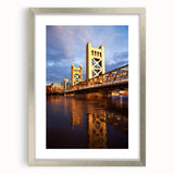 Textured abstract art print of Sacramento scenery in muted earth tones, framed in silver, ideal for bedroom decor.