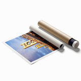 Extra large rolled print of Sacramento scenery with vibrant floral art, ideal for classy bathroom or large living room decor.