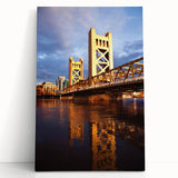 Black and white stretched canvas of Sacramento scenery, ideal for kitchen wall art or bedroom ambiance.