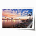 Rolled print of San Diego scenery in muted earth tones, ideal for dining room wall art.