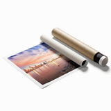 Extra large rolled print of San Diego scenery with floral accents, ideal for classy bathroom wall art.