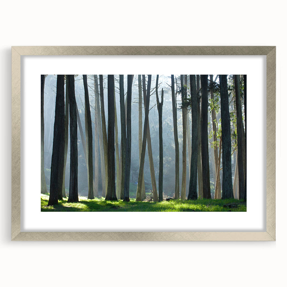 Textured abstract art print of San Francisco skyline in muted earth tones on a framed canvas, ideal for bedroom art.