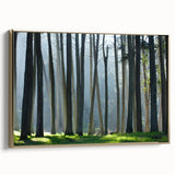 Framed canvas depicting a vintage-style San Francisco landscape in black and gold tones, ideal for bedroom wall art.