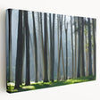 San Francisco skyline in muted gray and blue tones on stretched canvas, ideal for kitchen wall art.