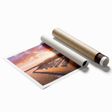 Extra large rolled print of Santa Barbara scenery with floral elements in pastel shades, ideal for classy bathroom wall art.