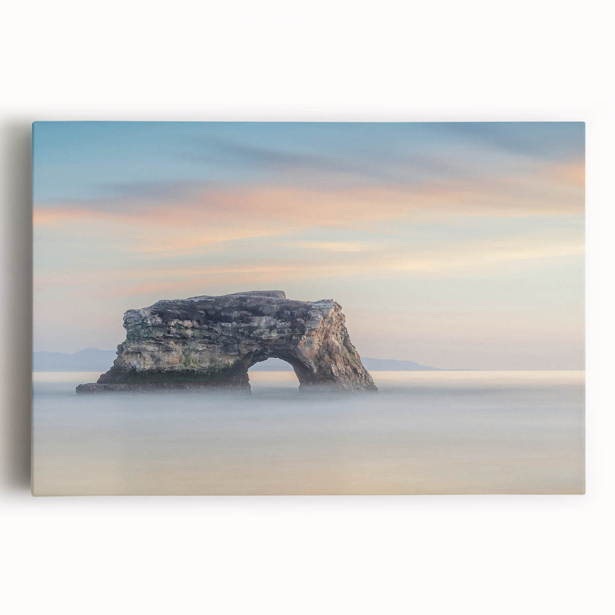 Black and white photo of Santa Cruz on stretched canvas, ideal for kitchen wall art.