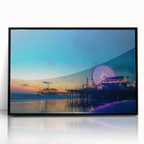 Large abstract wall art depicting Santa Monica in mid-century modernist style.