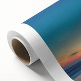 Art Deco style poster of Santa Monica scenery on rolled canvas, featuring pastel shades, ideal for nursery wall art.