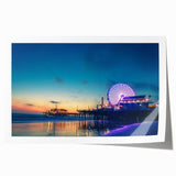 Extra large rolled print of Santa Monica scenery in muted blue and grey tones, ideal for dining room wall art.