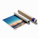 Extra large rolled print of Santa Monica scenery in pastel shades, suitable as classy bathroom wall art.