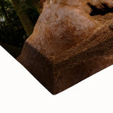 Black and white landscape art painting of California sequoias on stretched canvas, suitable for bedroom wall decor.