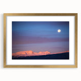 Extra large abstract art print of Sierra Nevada in textured gold frame, ideal for living room decor.