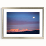 Textured art of abstract Sierra Nevada scenery in muted earth tones on a framed silver mat, suitable for bedroom art.