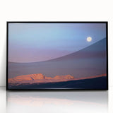 Large abstract wall art depicting the Sierra Nevada in muted earth tones, framed in black acrylic.