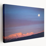 Sierra Nevada landscape on large stretched canvas, featuring earthy green and blue hues, suitable for kitchen wall art.