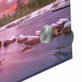 Mid-century modernist style large abstract depiction of Yosemite in acrylic, ideal for dining room art.