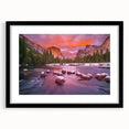 Extra large framed abstract print of Yosemite with vibrant, textured colors, ideal for living room decor.