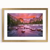 Yosemite National Park depicted in muted earth tones on a textured canvas, ideal for extra large wall art in a living room.