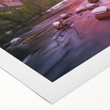 Art deco poster of Yosemite scenery in muted earth tones on rolled canvas, suitable for dining room wall art.