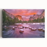 Black and white print of Yosemite landscape on large stretched canvas, suitable for kitchen wall art.