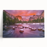 Black and white stretched canvas of Yosemite scenery, ideal for kitchen wall art or bedroom ambiance.