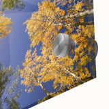 Large abstract depiction of Vail, Colorado in muted earth tones on acrylic glass, suitable as dining room art.