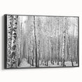 Black and white landscape art painting of Aspen, Colorado on framed canvas, suitable for bedroom wall decor.