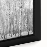 Extra large framed canvas of a textured Colorado Aspen scenery in vibrant autumn colors, ideal for living room decor.