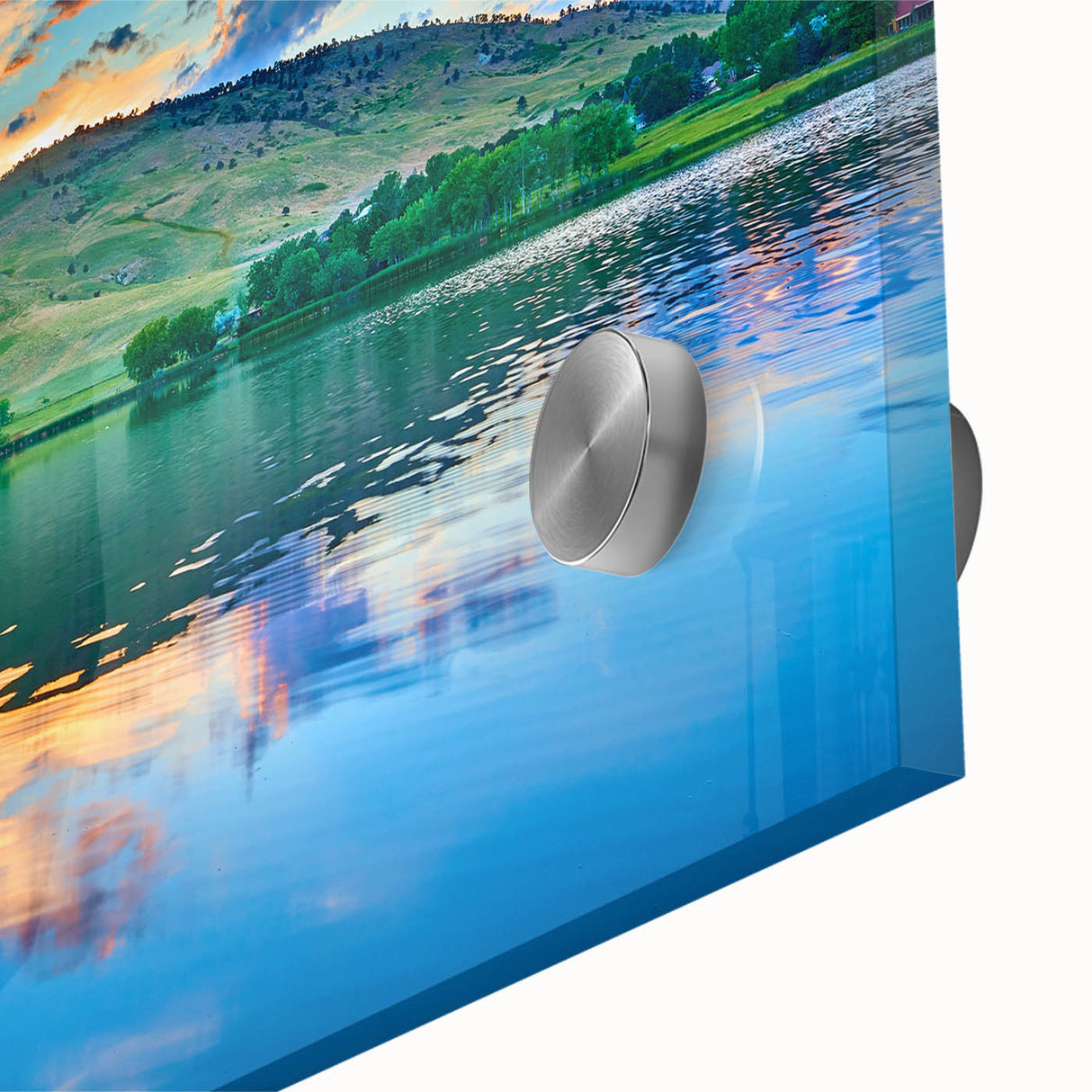 Large abstract wall art depicting Boulder, Colorado, in muted earth tones on acrylic glass, perfect for dining room ambiance.