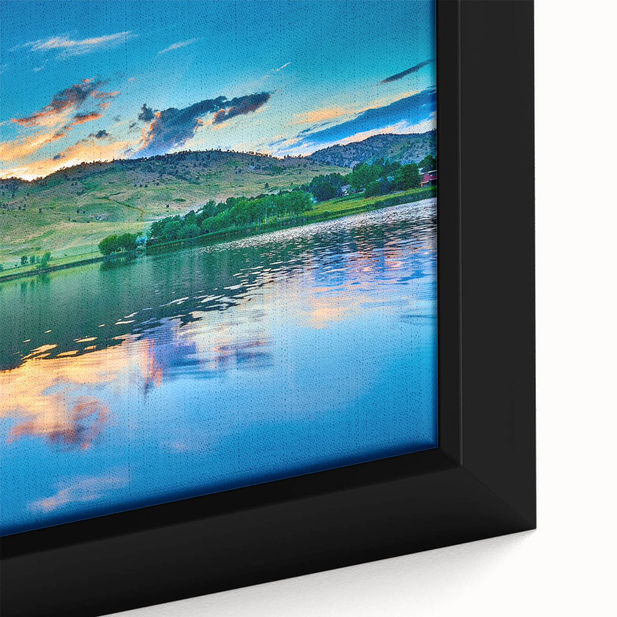 Extra large framed canvas featuring a textured depiction of Boulder, Colorado in black with vibrant.