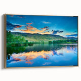 Framed canvas wall art featuring a vintage-style landscape painting of Boulder, Colorado in gold and black tones.