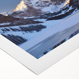 Art deco poster of Maroon Bells, Colorado, in vibrant autumn colors on rolled canvas, suitable for dining room decor.