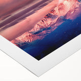 Art Deco poster featuring Pikes Peak, Colorado, in muted earth tones on a rolled canvas, suitable for dining room decor.