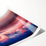 Extra large wall art featuring line art flowers and Pikes Peak landscape in muted earth tones.