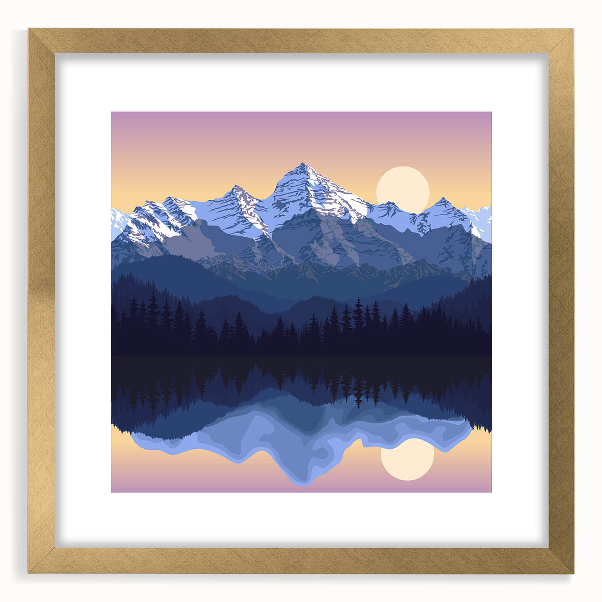 Extra large wall art depicting the textured, abstract Rocky Mountains in muted earth tones, framed in gold.