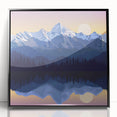 Large abstract wall art depicting the Rocky Mountains in muted earth tones on a framed acrylic.