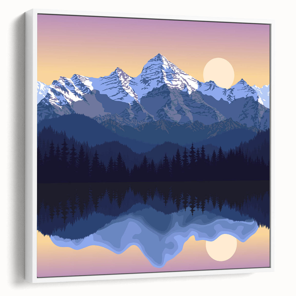 Vintage poster art of Colorado Rocky Mountains in vibrant colors on a large framed canvas, ideal for living room decor.