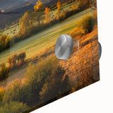 Large abstract wall art of Telluride, Colorado, with muted earth tones on acrylic glass, ideal for dining room ambiance.