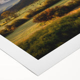 Art deco poster of Telluride, Colorado scenery in muted earth tones on rolled canvas, suitable for dining room wall art.