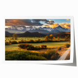 Rolled print of Telluride, Colorado scenery in soft earth tones, ideal for art wall dining room.